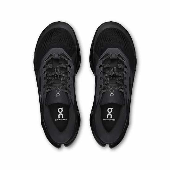 On Womens Cloudrunner 3 Road Running Shoes Black/Black 