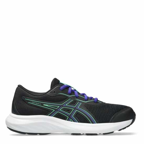 Asics Contend 9 Gs Kids Road Running Shoes Black/Vital Grn Asics Contend 9 Gs Kids Road Running Shoes Black/Vital Grn