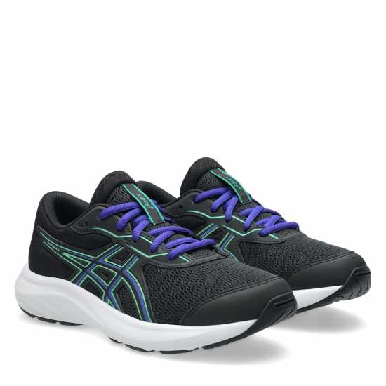 Asics Contend 9 Gs Kids Road Running Shoes Black/Vital Grn Asics Contend 9 Gs Kids Road Running Shoes Black/Vital Grn