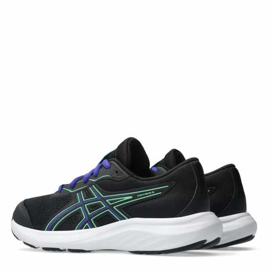 Asics Contend 9 Gs Kids Road Running Shoes Black/Vital Grn Asics Contend 9 Gs Kids Road Running Shoes Black/Vital Grn