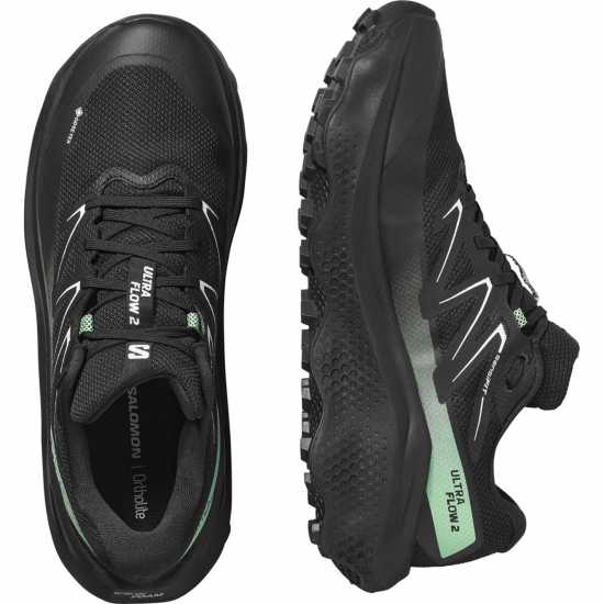 Salomon Shoes Ultra Flow 2 Gtx Black/black/patin Trail Running Mens  