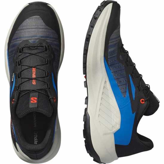 Salomon Мъжки Маратонки Бягане По Пътеки Genesis Mens Trail Running Shoes Черно/Синьо Salomon Мъжки Маратонки Бягане По Пътеки Genesis Mens Trail Running Shoes Черно/Синьо