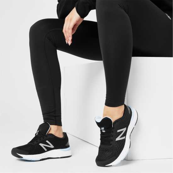 New Balance Дамски Маратонки За Бягане 680 V6 Ladies Running Shoes Black/Wht/Blue Дамски маратонки