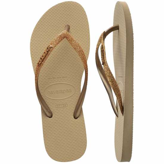 Дамски сандали и джапанки Havaianas Slim Glitter Golden Havaianas Slim Glitter Golden Дамски сандали и джапанки