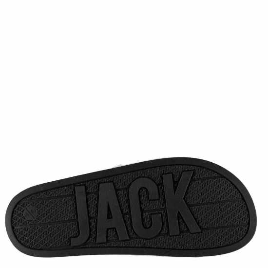 Jack Wills Logo Sliders White/Black - Дамски сандали и джапанки