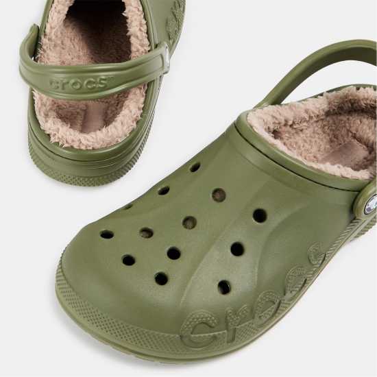 Crocs Baya Lined Mule Slippers Армейско зелено Crocs Baya Lined Mule Slippers Армейско зелено