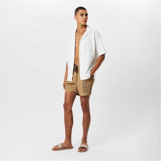 Hugo Boss Boss Aryeh Sliders Камел/Черно 260 Мъжки сандали и джапанки