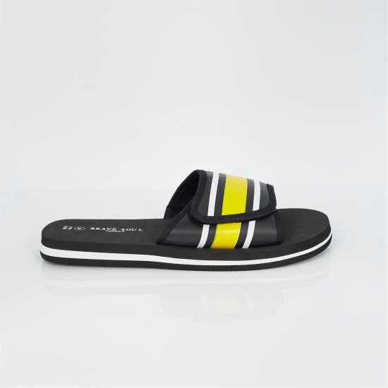 Brave Soul Mens Adjustable Strap Striped Slider  Мъжки сандали и джапанки