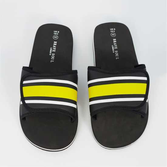 Brave Soul Mens Adjustable Strap Striped Slider  Мъжки сандали и джапанки