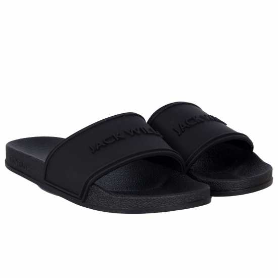 Мъжки сандали и джапанки Jack Wills Logo Sliders Черно/Черно Jack Wills Logo Sliders Черно/Черно Мъжки сандали и джапанки