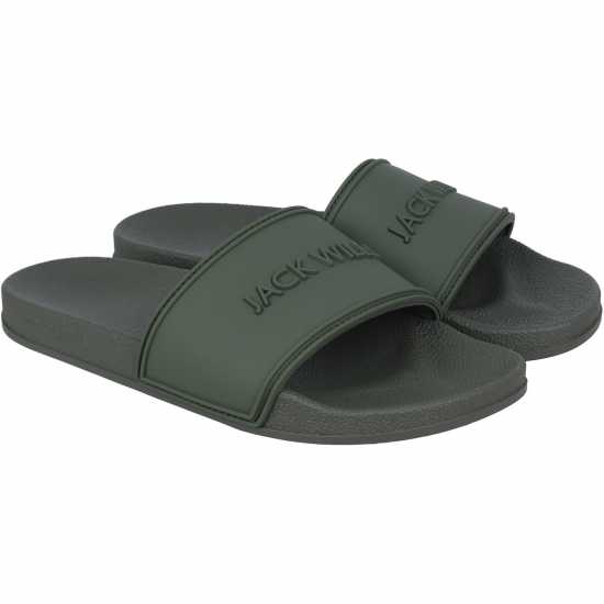 Jack Wills Logo Sliders Khaki/Khaki Мъжки сандали и джапанки