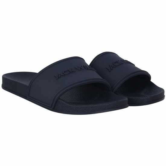 Мъжки сандали и джапанки Jack Wills Logo Sliders Navy/Navy Jack Wills Logo Sliders Navy/Navy Мъжки сандали и джапанки