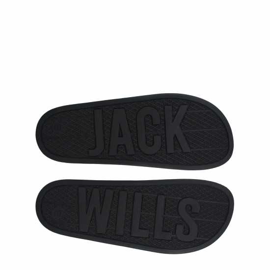 Мъжки сандали и джапанки Jack Wills Logo Sliders Бяло/Черно Jack Wills Logo Sliders Бяло/Черно Мъжки сандали и джапанки