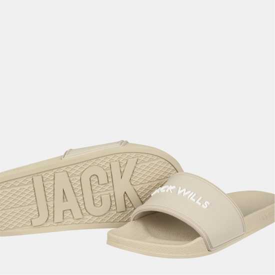 Мъжки Джапанки Jack Wills Logo Sliders Mens Off White 