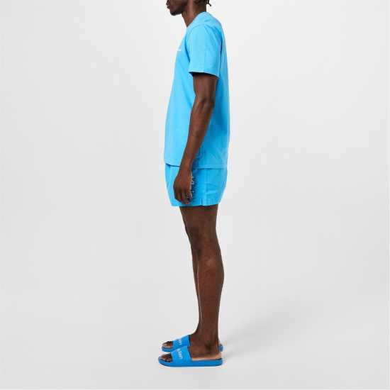 Мъжки сандали и джапанки Calvin Klein Logo Sliders Синьо Смущение/Бяло Calvin Klein Logo Sliders Синьо Смущение/Бяло Мъжки сандали и джапанки