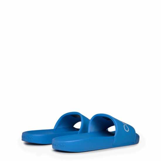 Мъжки сандали и джапанки Calvin Klein Logo Sliders Синьо Смущение/Бяло Calvin Klein Logo Sliders Синьо Смущение/Бяло Мъжки сандали и джапанки