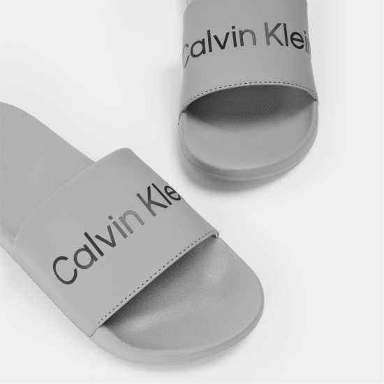 Calvin Klein Logo Sliders Сиво/Черно Мъжки сандали и джапанки