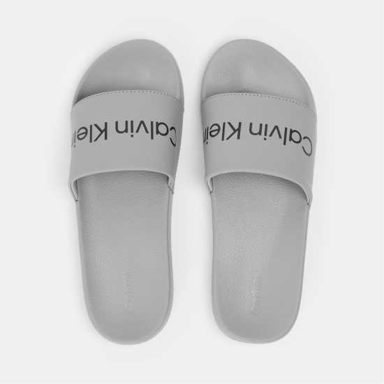Calvin Klein Logo Sliders Сиво/Черно Мъжки сандали и джапанки