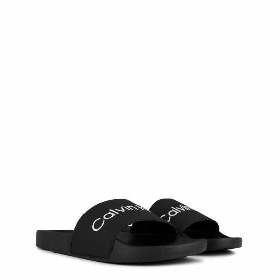 Мъжки сандали и джапанки Calvin Klein Logo Sliders Черно/Бяло Calvin Klein Logo Sliders Черно/Бяло Мъжки сандали и джапанки