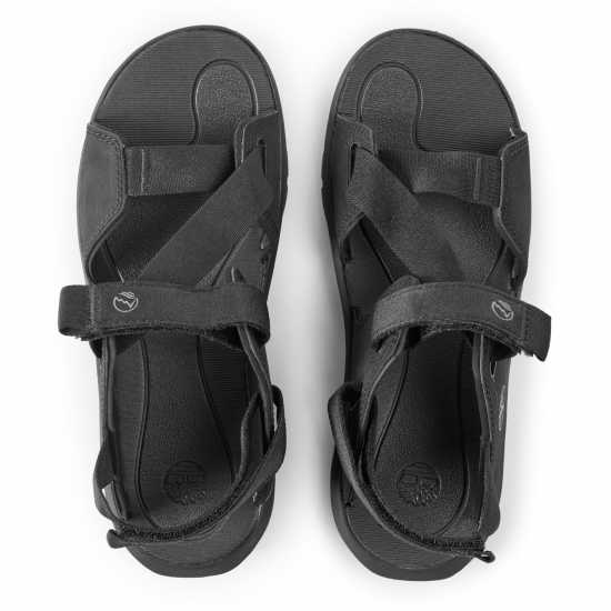 Timberland Men's Backstrap Flat Sandals Blkout Webbing 