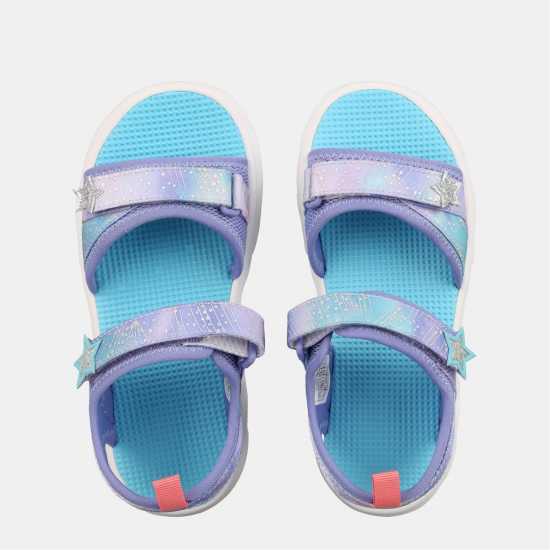 Slazenger Light Up Sole Sandals Juniors Lilac Stars 