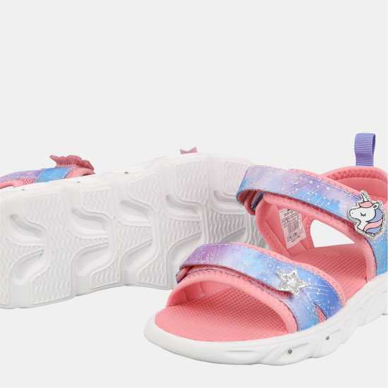 Slazenger Light Up Sole Sandals Juniors Pink/Unicorn 