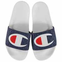 Champion Logo Pool Sliders White/Navy Мъжки сандали и джапанки