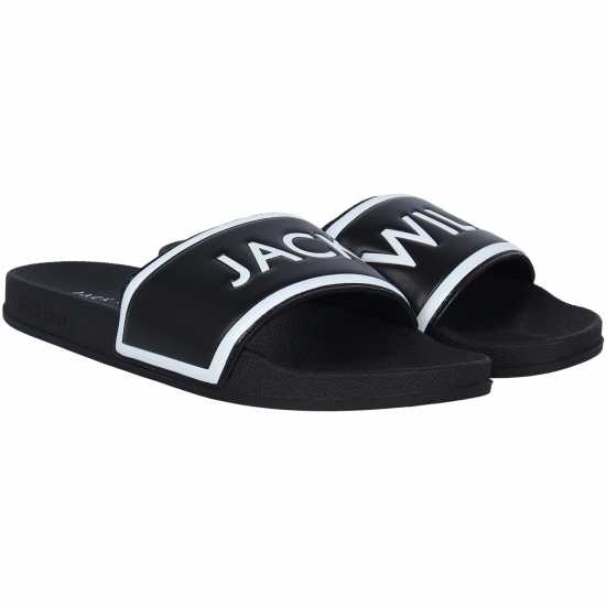 Jack Wills Logo Sliders Black Мъжки сандали и джапанки