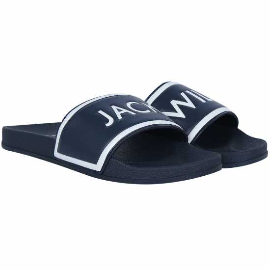 Мъжки сандали и джапанки Jack Wills Logo Sliders Морска синьо Jack Wills Logo Sliders Морска синьо Мъжки сандали и джапанки