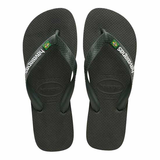 Havaianas Дамски Джапанки Brasil Logo Flip Flops Олива зелена Мъжки сандали и джапанки