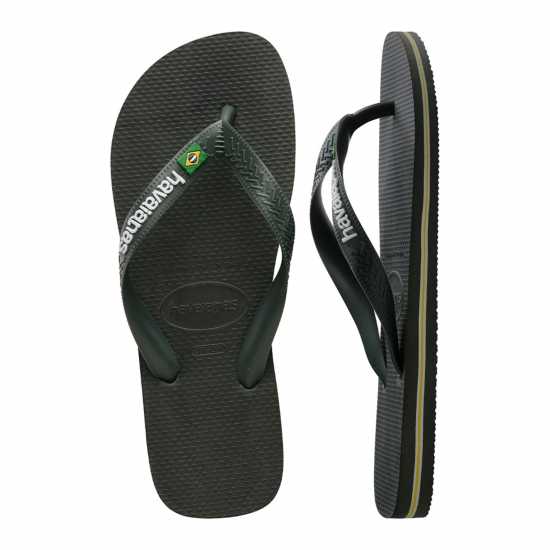 Havaianas Дамски Джапанки Brasil Logo Flip Flops Олива зелена Мъжки сандали и джапанки