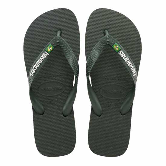 Havaianas Дамски Джапанки Brasil Logo Flip Flops Олива зелена Мъжки сандали и джапанки