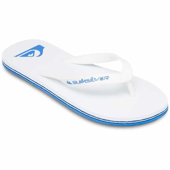 Quiksilver Мъжки Джапанки Molokai Flip Flops Mens Бяло/Синьо Quiksilver Мъжки Джапанки Molokai Flip Flops Mens Бяло/Синьо