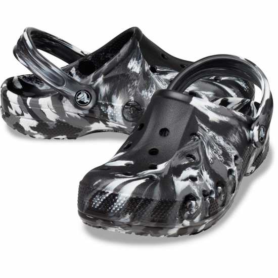 Crocs Baya Marbled Clogs Mens Черно/Бяло 