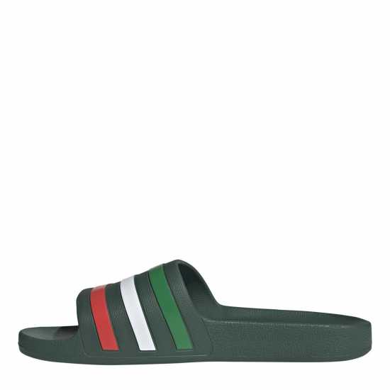 Adidas Adilette Aqua Slide Mens Grn/Wht/Red Adidas Adilette Aqua Slide Mens Grn/Wht/Red
