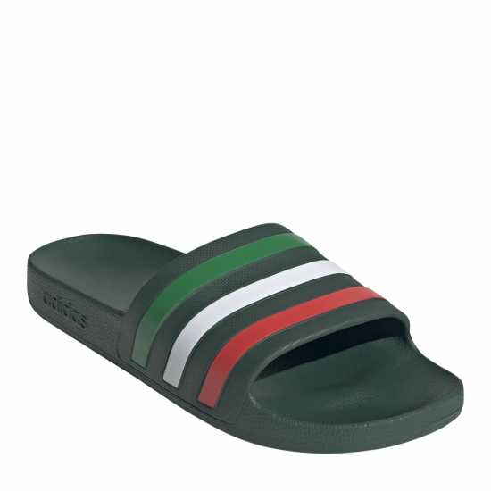 Adidas Adilette Aqua Slide Mens Grn/Wht/Red Adidas Adilette Aqua Slide Mens Grn/Wht/Red