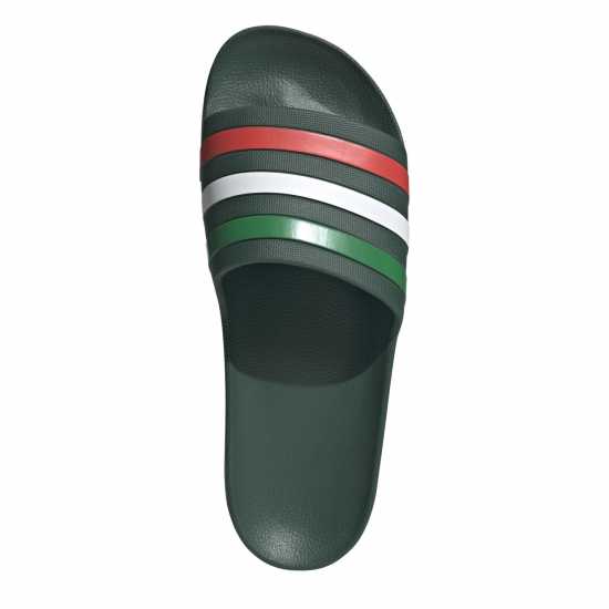Adidas Adilette Aqua Slide Mens Grn/Wht/Red Adidas Adilette Aqua Slide Mens Grn/Wht/Red