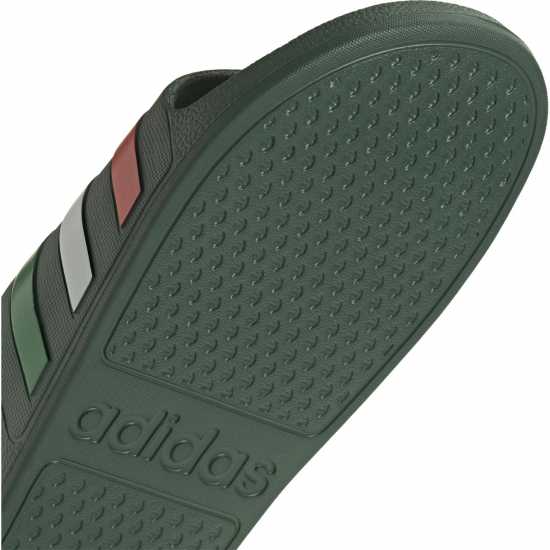 Adidas Adilette Aqua Slide Mens Grn/Wht/Red Adidas Adilette Aqua Slide Mens Grn/Wht/Red
