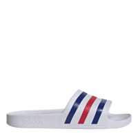 Adidas Adilette Aqua Slide Mens Wht/Red/Blue Adidas Adilette Aqua Slide Mens Wht/Red/Blue