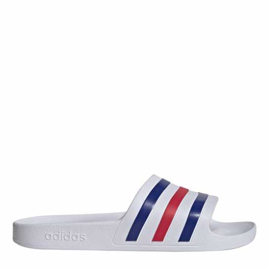 Adidas Adilette Aqua Slide Mens Wht/Red/Blue Adidas Adilette Aqua Slide Mens Wht/Red/Blue