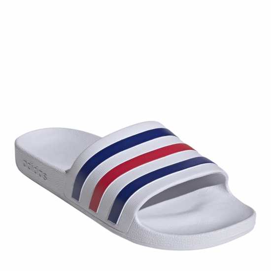 Adidas Adilette Aqua Slide Mens Wht/Red/Blue Adidas Adilette Aqua Slide Mens Wht/Red/Blue