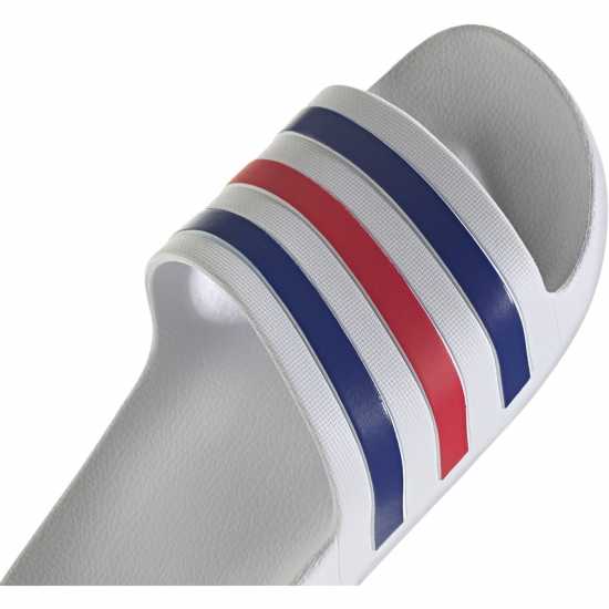 Adidas Adilette Aqua Slide Mens Wht/Red/Blue Adidas Adilette Aqua Slide Mens Wht/Red/Blue