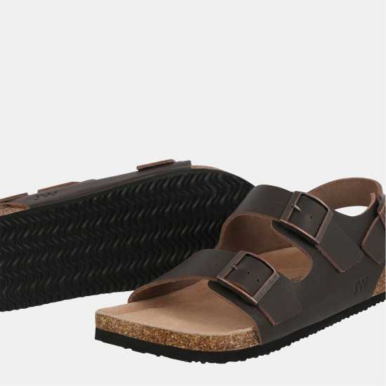 Men's Leather Slip On Flat Sandals Men's Leather Slip On Flat Sandals
