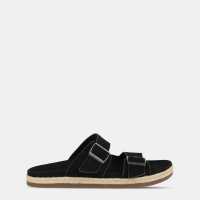 Men's Leather Slip On Flat Sandals  