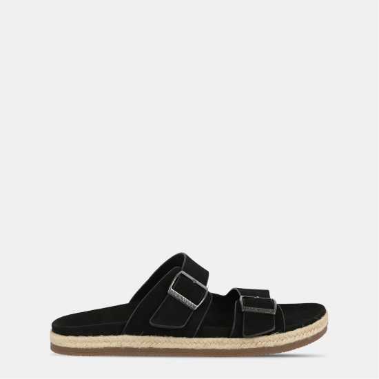 Men's Leather Slip On Flat Sandals  