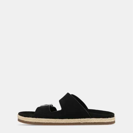 Men's Leather Slip On Flat Sandals  