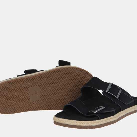Men's Leather Slip On Flat Sandals  
