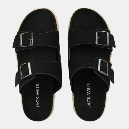 Men's Leather Slip On Flat Sandals  