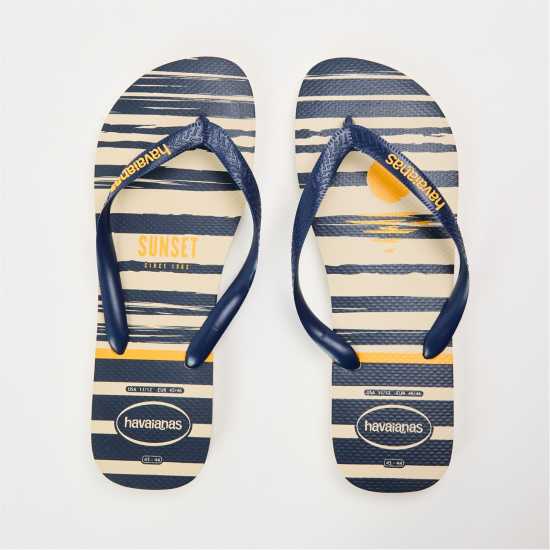 Havaianas Мъжки Джапанки Hav. Top Nautical Navy Blue/white/n Flip Flops Mens Beige/Navy 
