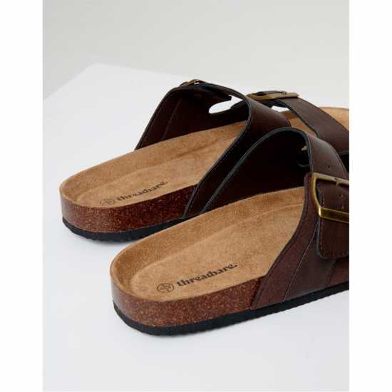 Threadbare Men's Atticus Flat Sandal Кафяво 